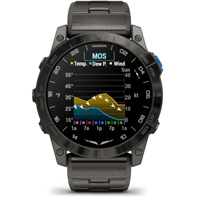 Смарт-годинник Garmin D2 Mach 2, 47mm, Saph, Bare Ti/Blk w/LthrBd, GPS (010-02904-31) [010-02904-31-B] — фото 11