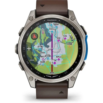 Смарт-годинник Garmin D2 Mach 2, 47mm, Saph, Bare Ti/Blk w/LthrBd, GPS (010-02904-31) [010-02904-31-B] — фото 12