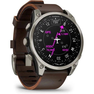 Смарт-годинник Garmin D2 Mach 2, 47mm, Saph, Bare Ti/Blk w/LthrBd, GPS (010-02904-31) [010-02904-31-B] — фото 3