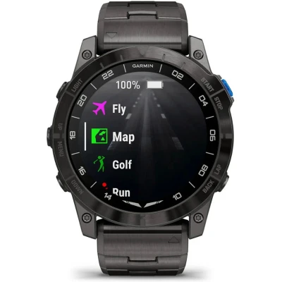 Смарт-годинник Garmin D2 Mach 2, 47mm, Saph, Bare Ti/Blk w/LthrBd, GPS (010-02904-31) [010-02904-31-B] — фото 9