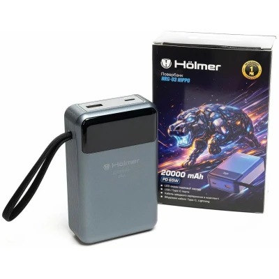 Портативная батарея Hölmer NRG-03 Hippo 20000mAh 65W Black (NRG-03 Hippo) [NRG-03Hippo-B] — фото 9