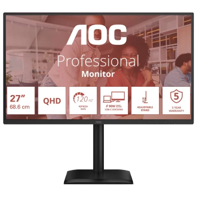 Монитор AOC Q27E4CV 2560 x 1440 IPS чорний (Q27E4CV-B)