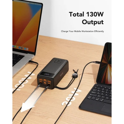 Портативна батарея VEGER 56000mAh W5001C Tank 100W, PD, QC, Black (6970453555454) [6970453555454-B] — фото 4