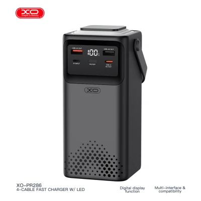 Портативна батарея XO 50000mAh, PD/20W, QC/22,5W, Lamp, black (XO-PR286-BK) [XO-PR286-BK-B]
