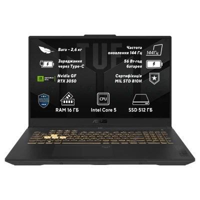 ASUS TUF Gaming F17 FX707VJB-HX063 1920х1080