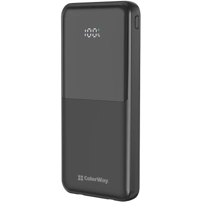 Портативна батарея ColorWay 10 000 mAh DigiPower PD/22.5W, QC/4.0, Black
