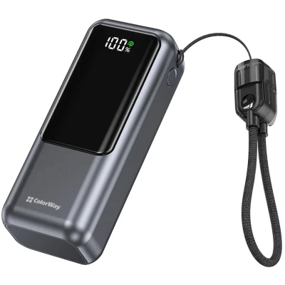 Портативна батарея ColorWay 10 000 mAh Urban PD/22.5W, QC/4.0, Gray