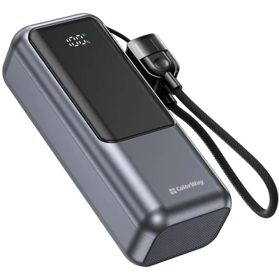 Портативная батарея ColorWay 10 000 mAh Urban PD/22.5W, QC/4.0, Gray (CW-PB100LP03GR) [CW-PB100LP03GR-B] — фото 4