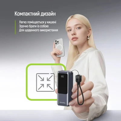 Портативная батарея ColorWay 10 000 mAh Urban PD/22.5W, QC/4.0, Gray (CW-PB100LP03GR) [CW-PB100LP03GR-B] — фото 7