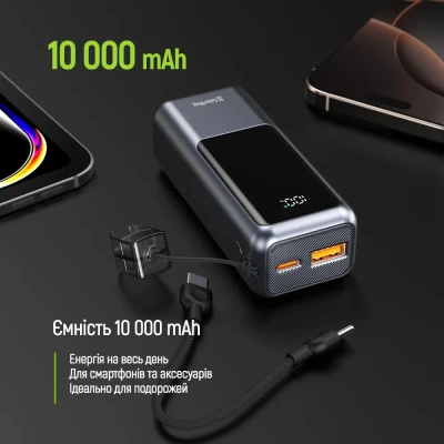 Портативная батарея ColorWay 10 000 mAh Urban PD/22.5W, QC/4.0, Gray (CW-PB100LP03GR) [CW-PB100LP03GR-B] — фото 9