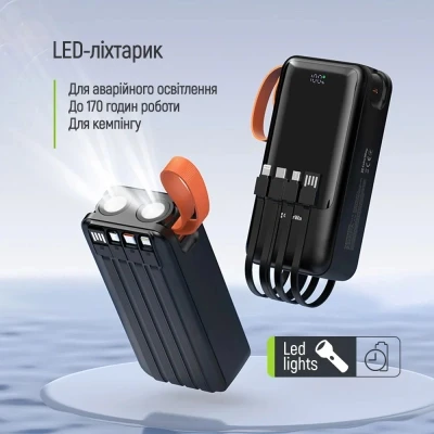 Портативная батарея ColorWay 20 000 mAh PowerHub PD/22.5W, QC/4.0, Black (CW-PB200LP07BK) [CW-PB200LP07BK-B] — фото 7