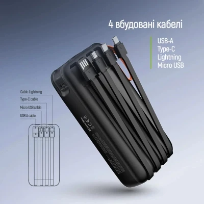 Портативная батарея ColorWay 20 000 mAh PowerHub PD/22.5W, QC/4.0, Black (CW-PB200LP07BK) [CW-PB200LP07BK-B] — фото 8