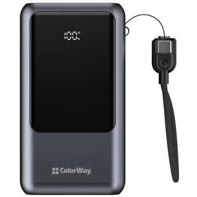 Портативная батарея ColorWay 20 000 mAh Urban PD/22.5W, QC/4.0, Gray