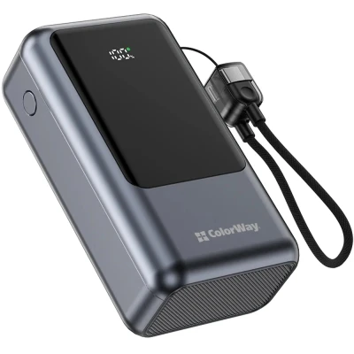 Портативна батарея ColorWay 20 000 mAh Urban PD/22.5W, QC/4.0, Gray (CW-PB200LP03GR) [CW-PB200LP03GR-B] — фото 3