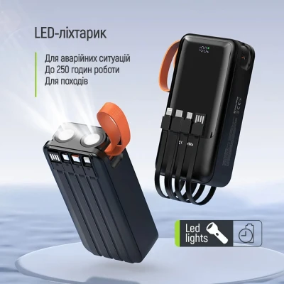 Портативна батарея ColorWay 30 000 mAh PowerHub PD/22.5W, QC/4.0, Black (CW-PB300LP07BK) [CW-PB300LP07BK-B] — фото 8