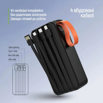 Портативна батарея ColorWay 30 000 mAh PowerHub PD/22.5W, QC/4.0, Black (CW-PB300LP07BK) [CW-PB300LP07BK-B] — фото 9