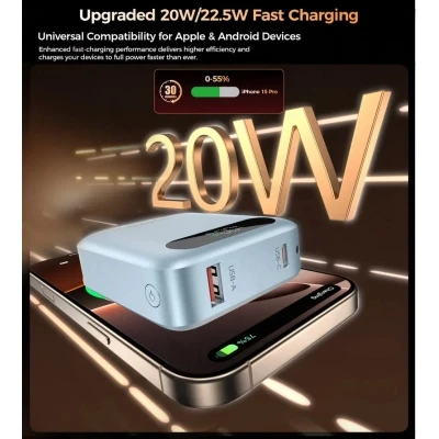 Портативная батарея Choetech 10000mA, 22.5W, PD, QC, blue (B860-CCLBE) [B860-CCLBE-B] — фото 5