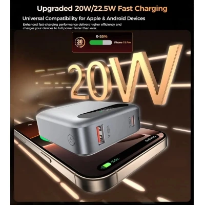 Портативная батарея Choetech 10000mA, 22.5W, PD, QC, grey (B860-CCGY) [B860-CCGY-B] — фото 5