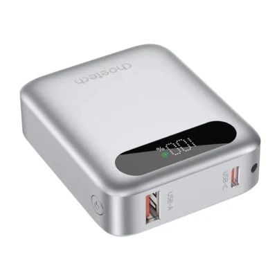 Портативная батарея Choetech 10000mA, 22.5W, PD, QC, silver — фото 2