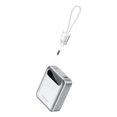 Портативная батарея Choetech 10000mA, 22.5W, PD, QC, silver (B860-CCSL) [B860-CCSL-B] — фото 3