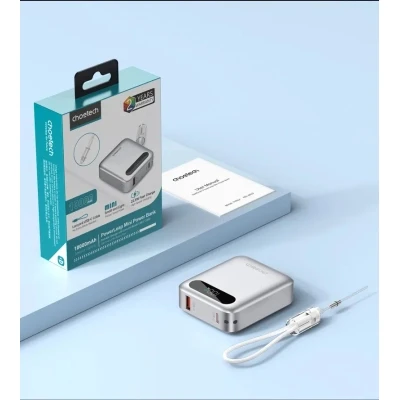Портативна батарея Choetech 10000mA, 22.5W, PD, QC, silver (B860-CCSL) [B860-CCSL-B] — фото 4
