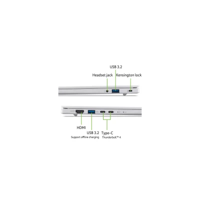 Ноутбук Acer Aspire 14 AI 1920x1200 (WUXGA) Intel Core Ultra 9 386H (2.1 - 4.90 ГГц) RAM 16 / SSD сріблястий (NX.JVTEU.003-B) — фото 6