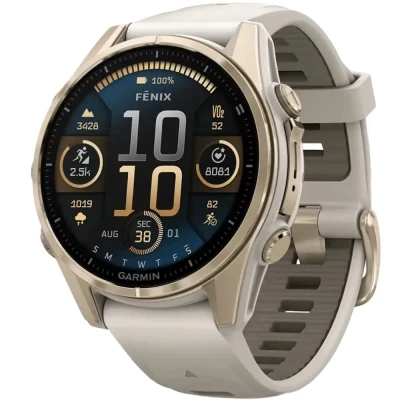 Смарт-годинник Garmin fenix 8 43mm, AMOLED, Saph, SftGldSS/FgGry, FogGry/DkSndbnd, GPS