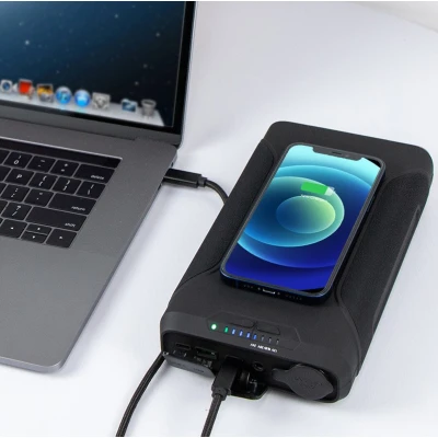 Портативная батарея PowerPlant 72000mAh, PD/60W, DC 12-24V 9 connectors, QC/3.0, USB-C*2, USB-A, Wireless (PB930456) [PB930456-B] — фото 3