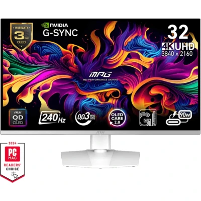 MSI MPG 321URXW QD-OLED 3840 x 2160 білий