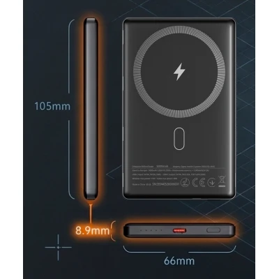 Портативна батарея Sigma X-power SI05A7QL-MAG 5000mAh, Magnetic wireless 15W, PD, QC, 20Wmax, MagSafe (4827798359419) [4827798359419-B] — фото 10