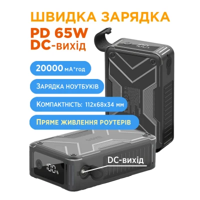 Портативна батарея Sigma X-power SI20A11QLX-DC 20000mAh, 65W, DC-output 9-22V, outdoor style (4827798844014) [4827798844014-B] — фото 8