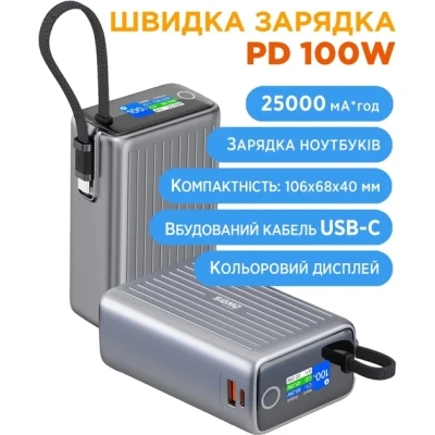 Портативна батарея Sigma X-power SI25A5QLX 25000mAh, 100W (4827798848715) [4827798848715-B] — фото 5