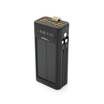 Портативная батарея ACL 30000mAh, SOLAR, TypeC + Lighting, Black