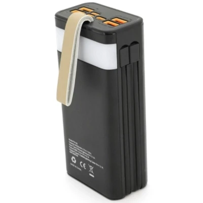 Портативная батарея ACL 30000mAh, SOLAR, TypeC + Lighting, Black — фото 2