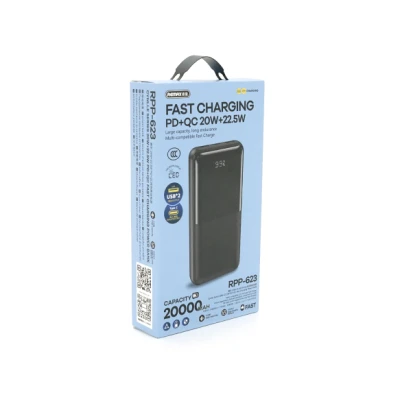 Портативна батарея Remax 20000mAh, 22.5W, 2*USB+Type-C, Black (RPP-623) [RPP-623-B] — фото 4