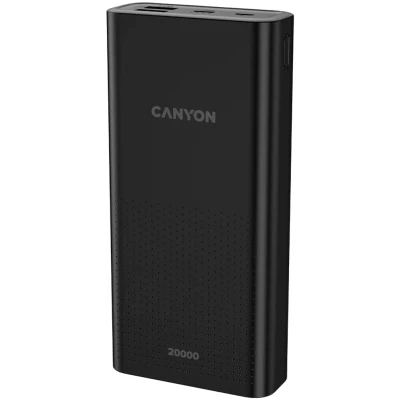Портативна батарея Canyon 20000mAh, Input 5V/2A, Output 5V/2.1A(Max), Black — фото 2