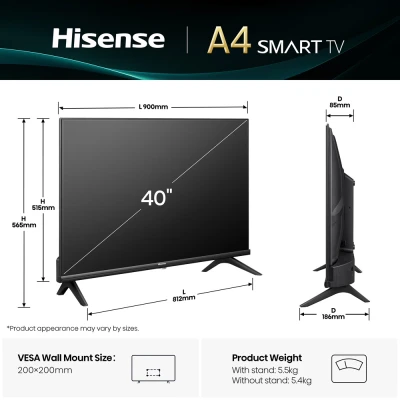 Телевізор Hisense 40A4Q [40A4Q-B] — фото 2