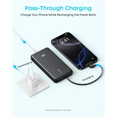 Портативна батарея Anker 10000mAh, 22.5W, Built-In USB-C Cable, black (A110DH11) [A110DH11-B] — фото 4