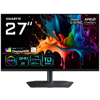 Монитор GIGABYTE MO27Q3 EK 2560 x 1440 QD-OLED чорний (MO27Q3EK-B)