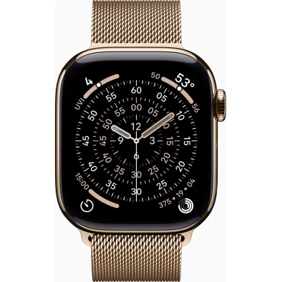 Смарт-годинник Apple Watch Series 11 GPS + Cellular 42mm Gold Titanium Case with Gold Milanese Loop — фото 2