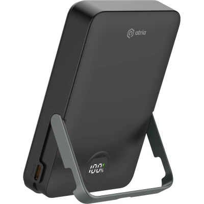Портативна батарея Atria 10000mAh, PD/20W, 15W Wireless MagSafe, Black (WPD-W57B) [WPD-W57B-B] — фото 4