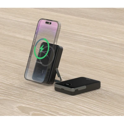 Портативна батарея Atria 10000mAh, PD/20W, 15W Wireless MagSafe, Black (WPD-W57B) [WPD-W57B-B] — фото 9
