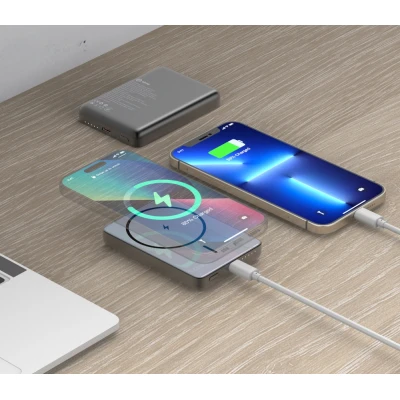 Портативная батарея Atria 10000mAh, PD/20W, 15W Wireless MagSafe, Black (WPD-W72B) [WPD-W72B-B] — фото 12