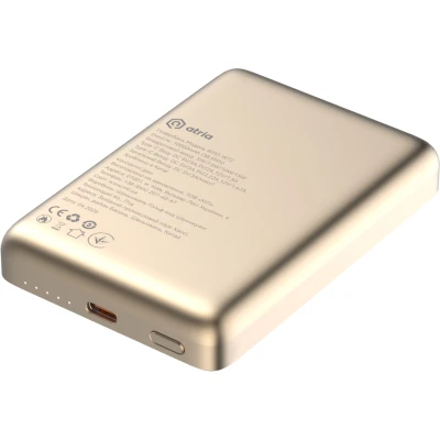 Портативна батарея Atria 10000mAh, PD/20W, 15W Wireless MagSafe, White (WPD-W72G) [WPD-W72G-B] — фото 3