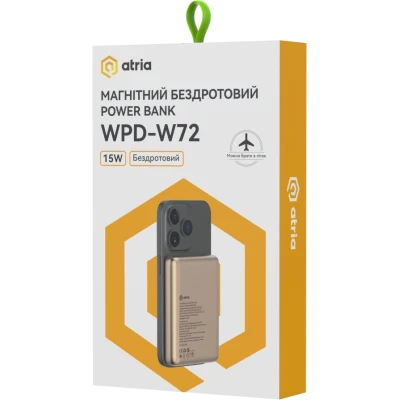Портативная батарея Atria 10000mAh, PD/20W, 15W Wireless MagSafe, White (WPD-W72G) [WPD-W72G-B] — фото 9