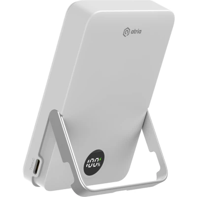 Портативна батарея Atria 10000mAh, PD/20W, 15W Wireless MagSafe, White (WPD-W57) [WPD-W57-B] — фото 5
