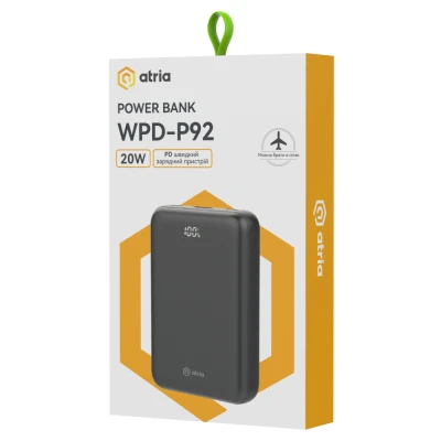 Портативная батарея Atria 20000mAh, PD/22.5W, QC/3.0 (WPD-P92) [WPD-P92-B] — фото 9