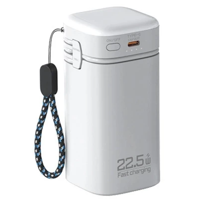 Портативна батарея Atria 20000mAh, PD/22.5W, QC/3.0, Built-in flashlight, White