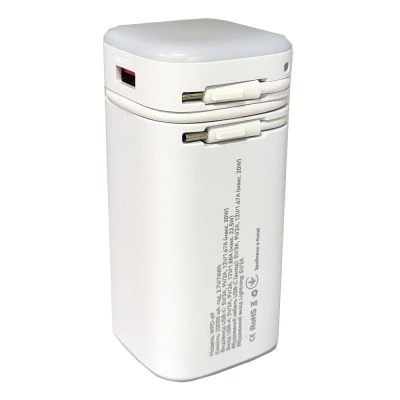 Портативная батарея Atria 20000mAh, PD/22.5W, QC/3.0, Built-in flashlight, White (WPD-69) [WPD-69-B] — фото 3