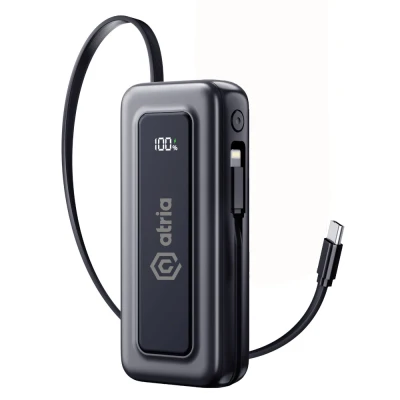 Портативна батарея Atria 10000mAh, PD/35W